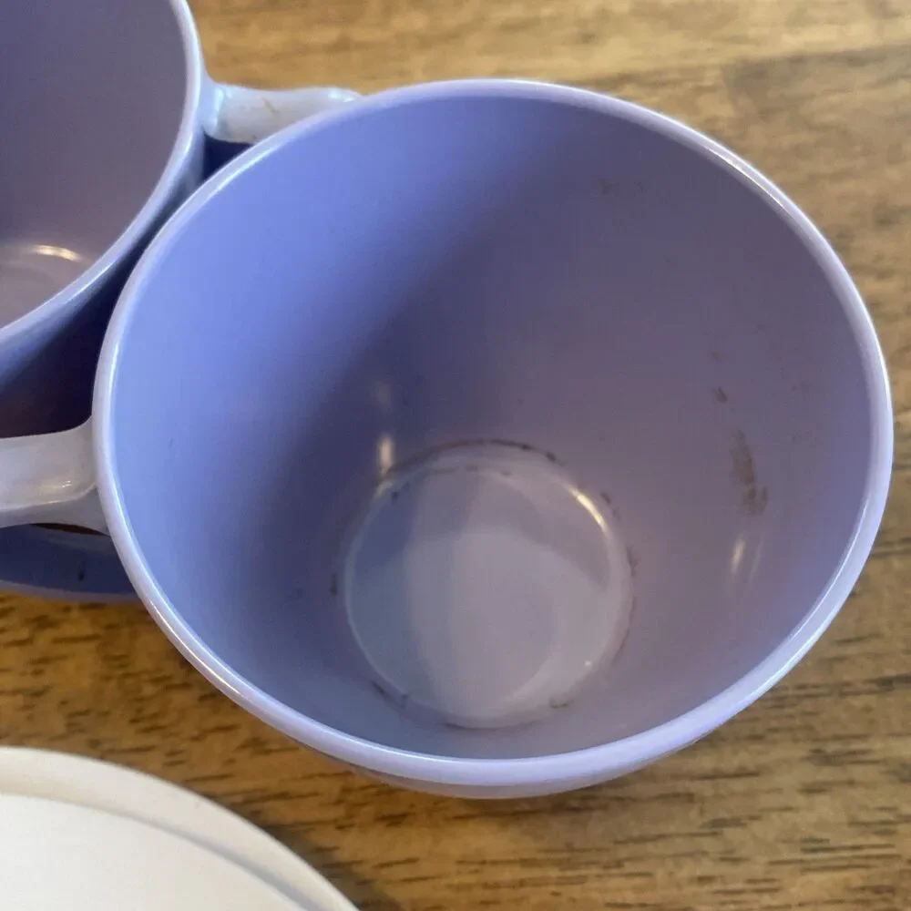 Royalon Melmac Purple Set of 13 Coffee Cups Small Plates Dinner Plate Vintage